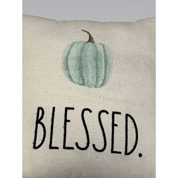 Rae Dunn Blessed Spellout Thanksgiving Decorative Accent Throw Pillow 12X12 - Picture 3 of 4